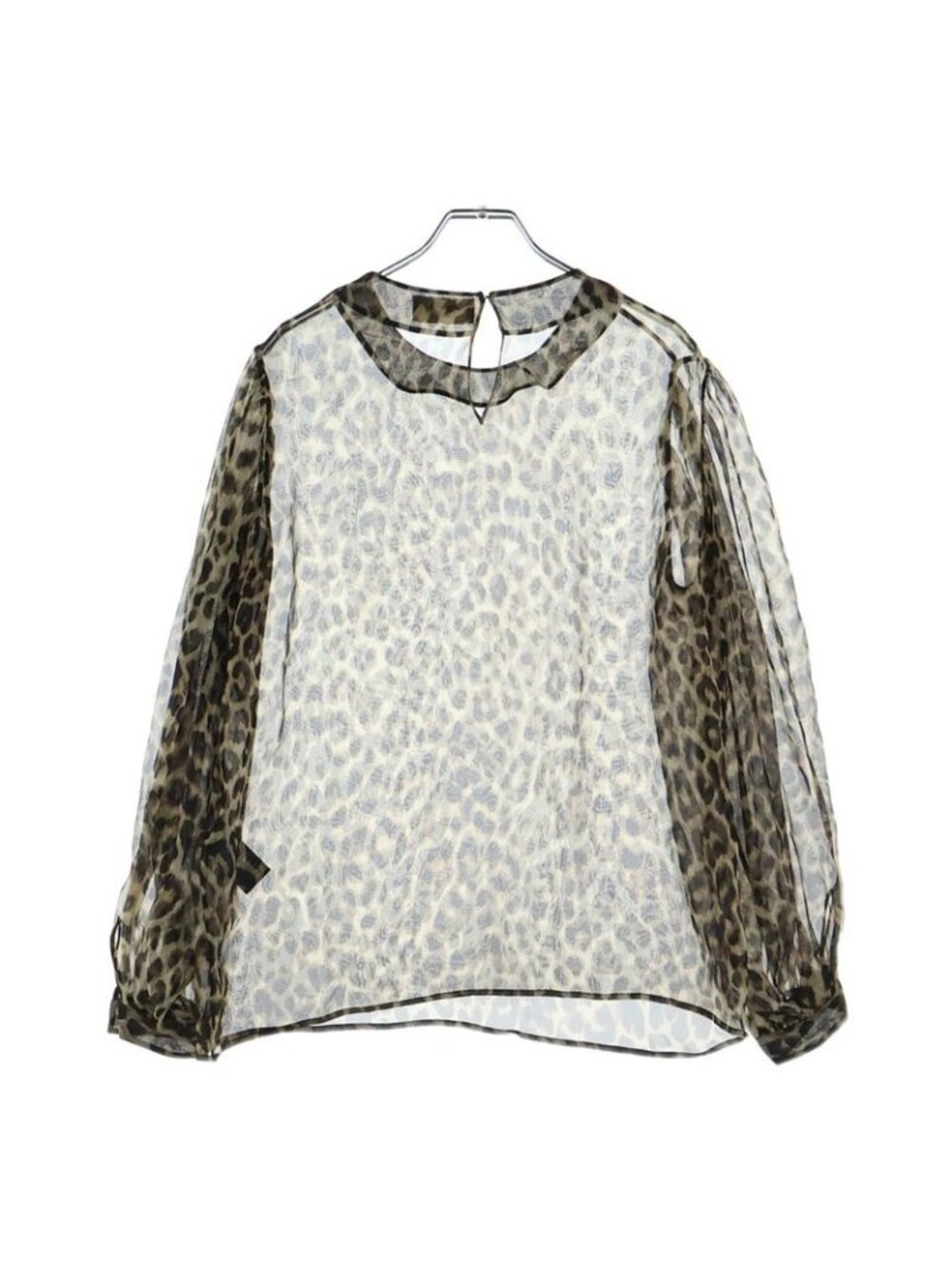 Celine Leopard All Over Pattern Silk Sheath Top Brown - Picture 2 of 8
